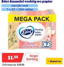 Edet amandel vochtig wc papier