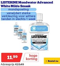 Listerine mondwater advanced white milde smaak-Listerine