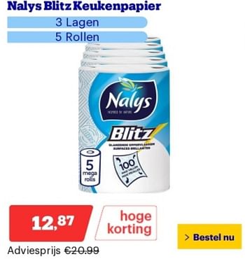 Promoties Nalys blitz keukenpapier - Nalys - Geldig van 02/09/2024 tot 08/09/2027 bij Bol.com