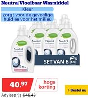 Promoties Neutral vloeibaar wasmiddel kleur - neutral - Geldig van 02/09/2024 tot 08/09/2027 bij Bol.com