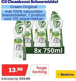 Cif cleanboost schuurmiddel cream original