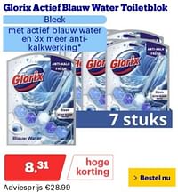 Glorix actief blauw water toiletblok bleek-Glorix