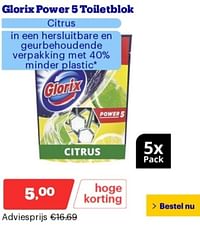 Glorix power 5 toiletblok citrus-Glorix