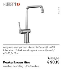 Keukenkraan hiro-Allibert