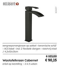 Wastafelkraan cabernet-Allibert