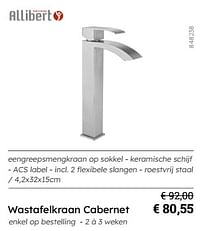 Wastafelkraan cabernet-Allibert