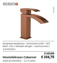 Wastafelkraan cabernet-Allibert