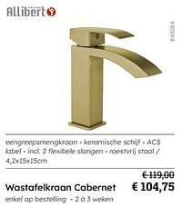 Wastafelkraan cabernet-Allibert