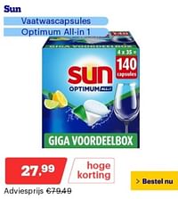 Sun vaatwascapsules optimum all-in 1-Sun