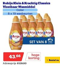 Robijn klein + krachtig classics vloeibaar wasmiddel color-Robijn