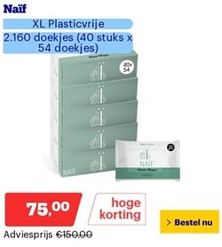 Naïf xl plasticvrije doekjes