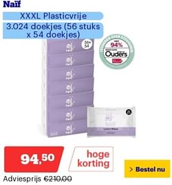 Naïf xxxl plasticvrije doekjes