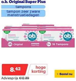 O.b. original super plus tampons