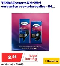 Tena silhouette noir mini - verbanden voor urineverlies-Tena