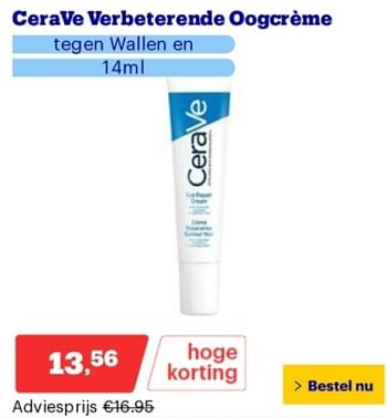 Promoties Cerave verbeterende oogcrème - CeraVe - Geldig van 02/09/2024 tot 08/09/2027 bij Bol.com