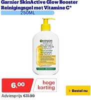 Promoties Garnier skinactive glow booster reinigingsgel met vitamine c - Garnier - Geldig van 02/09/2024 tot 08/09/2027 bij Bol.com