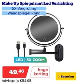 Make up spiegel met led verlichting