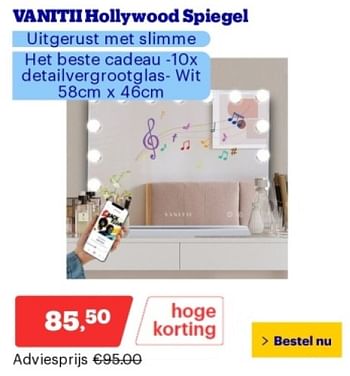 Promoties Vanitii hollywood spiegel - VANITII  - Geldig van 02/09/2024 tot 08/09/2027 bij Bol.com