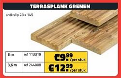 Terrasplank in grenen