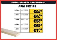 Valiezeplanken ongeschaafd afm 25x125-Huismerk - Bouwcenter Frans Vlaeminck