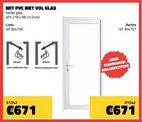 Wit pvc met vol glas-Huismerk - Bouwcenter Frans Vlaeminck