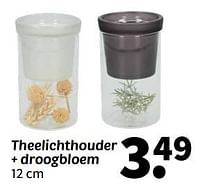 Theelichthouder + droogbloem-Huismerk - Wibra