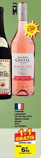 Languedoc vin de pays d’oc maison castel merlot rosé-Rosé wijnen