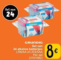 Set van 24 alkaline batterijen lr6-aa of lr3-aaa-Grundig