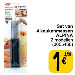 Set van 4 keukenmessen alpina