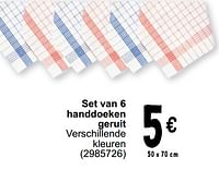 Set van 6 handdoeken geruit-Huismerk - Cora