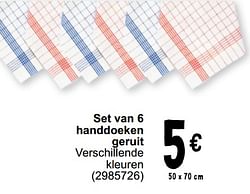 Set van 6 handdoeken geruit