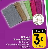 Set van 6 washandjes-Huismerk - Cora