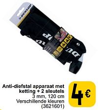 Anti-diefstal apparaat met ketting + 2 sleutels-Dunlop