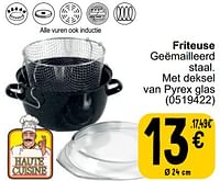 Friteuse geëmailleerd staal. met deksel van pyrex glas-Haute Cuisine