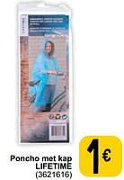 Promoties Poncho met kap lifetime - Lifetime - Geldig van 10/09/2024 tot 23/09/2024 bij Cora