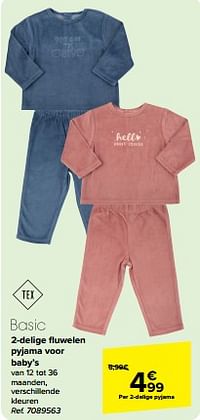 2-delige fluwelen pyjama voor baby’s-Tex