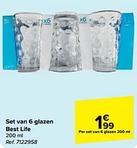 Set van 6 glazen best life-Bestlife