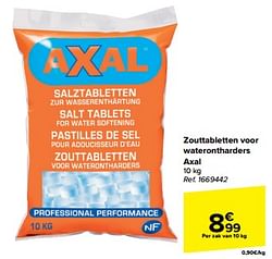 Zouttabletten voor waterontharders axal