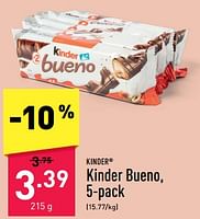 Promoties Kinder bueno - Kinder - Geldig van 16/09/2024 tot 22/09/2024 bij Aldi