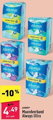 Promoties Maandverband always ultra - Always - Geldig van 16/09/2024 tot 22/09/2024 bij Aldi