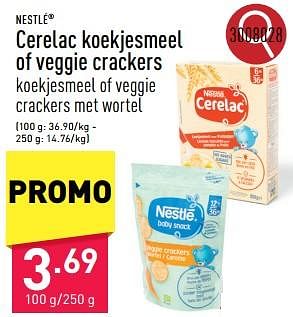 Promoties Cerelac koekjesmeel of veggie crackers - Nestlé - Geldig van 16/09/2024 tot 22/09/2024 bij Aldi