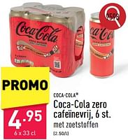 Promoties Coca-cola zero cafeïnevrij - Coca Cola - Geldig van 16/09/2024 tot 22/09/2024 bij Aldi