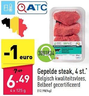 Promoties Gepelde steak - Huismerk - Aldi - Geldig van 16/09/2024 tot 22/09/2024 bij Aldi