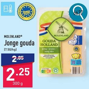 Promoties Jonge gouda - MOLENLAND - Geldig van 16/09/2024 tot 22/09/2024 bij Aldi