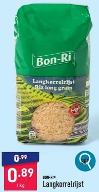 Promoties Langkorrelrijst - Bon-Ri - Geldig van 16/09/2024 tot 22/09/2024 bij Aldi