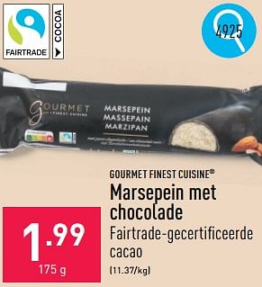 Promoties Marsepein met chocolade - Gourmet Finest Cuisine - Geldig van 16/09/2024 tot 22/09/2024 bij Aldi