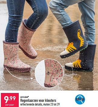 Promoties Regenlaarzen voor kleuters - Lily & Dan - Geldig van 16/09/2024 tot 22/09/2024 bij Aldi