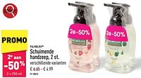 Promoties Schuimende handzeep - Palmolive - Geldig van 16/09/2024 tot 22/09/2024 bij Aldi