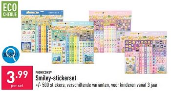 Promoties Smiley-stickerset - PHONICONS - Geldig van 16/09/2024 tot 22/09/2024 bij Aldi