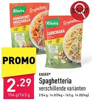 Promoties Spaghetteria - Knorr - Geldig van 16/09/2024 tot 22/09/2024 bij Aldi